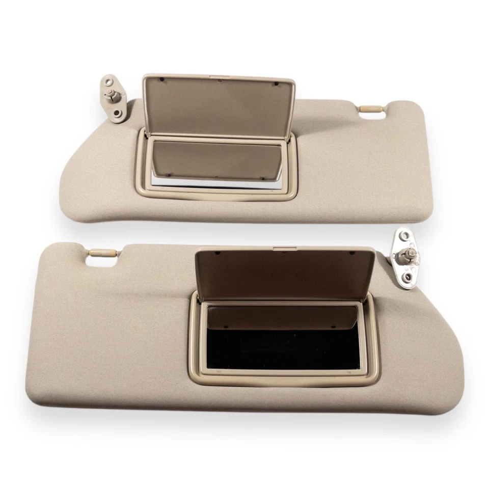 2000-2004 Mitsubishi Montero Sport Driver & Passenger Side Sun Visor Pair Tan - Image 4 of 4