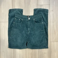 Womens BDG Size 31 High-Rise Baggy Corduroy Blue Green Pants Jeans Pockets