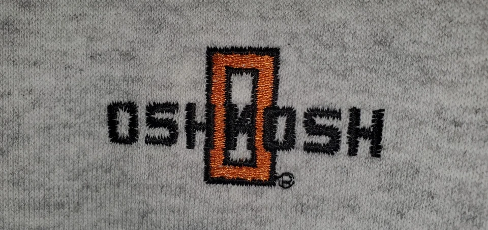 OSHKOSH TRUCK AUTHENTIC EMBROIDERED SANTEE SWEATSHIRT LONG SLEEVE LARGE LT GREY - Image 3 of 4