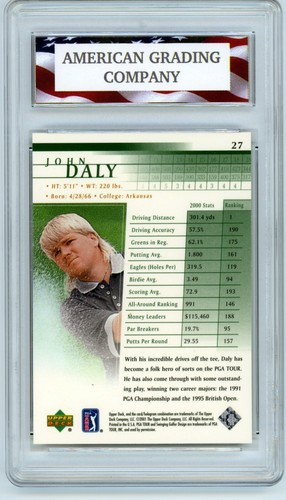 2001 Upper Deck Golf #27 John Daly AGC 10 Gem Mint - Picture 2 of 2