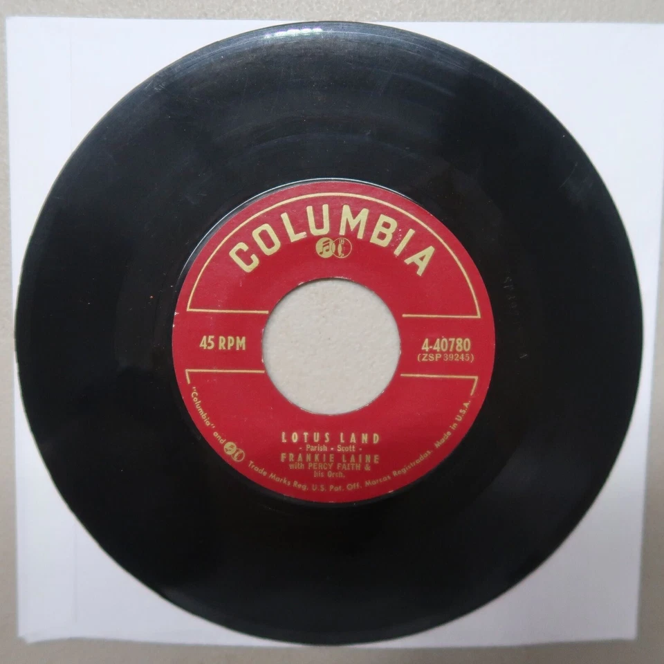 FRANKIE LAINE WITH PERCY FAITH AND HIS ORCH. LOTUS LAND/MOON...VINYL 45 VG 25-8 Foto 2 de 2