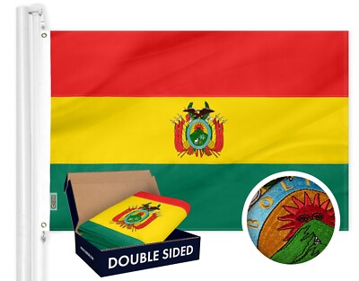 NEW G128 Bolivia Flag 3x5 FT Double Sided Embroidered Polyester Brass Grommets