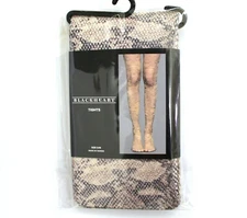 Blackheart Snakeskin Print Fishnet Tights Size S/M Beige NWT