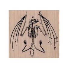 NEW Bat Skeleton RUBBER STAMP, Halloween Stamp, Skeleton Stamp, Bat Stamp