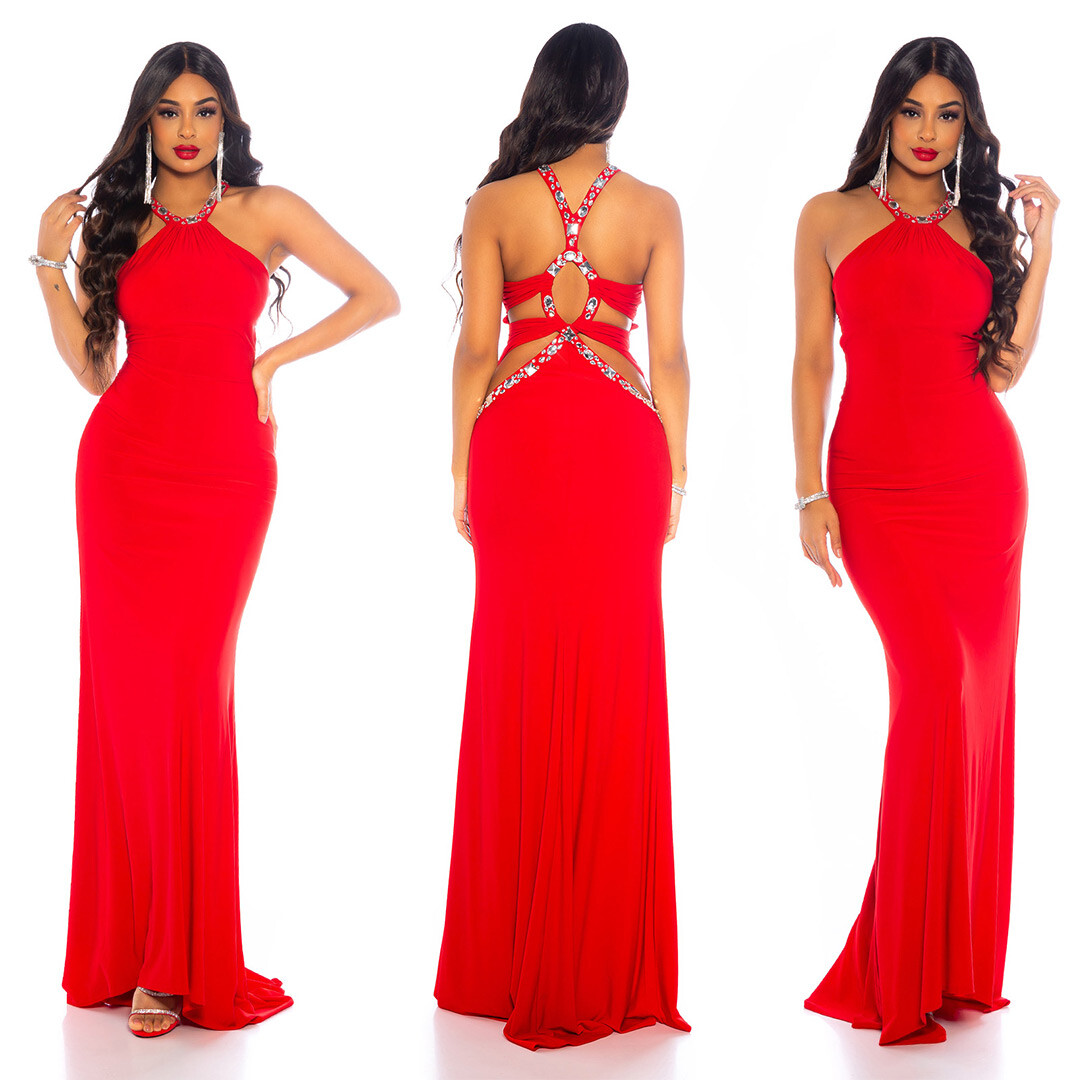 Koucla dress evening red-carpet party maxi dress with rhinestones