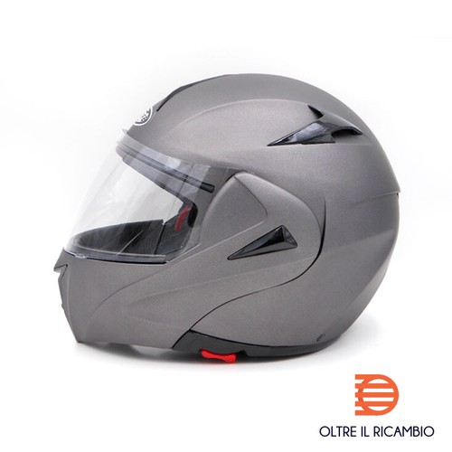 CASCO MOTO SCOOTER INTEGRALE MODULARE DIEFFE TITANIO DOPPIA VISIERA  OMOLOGATO | eBay