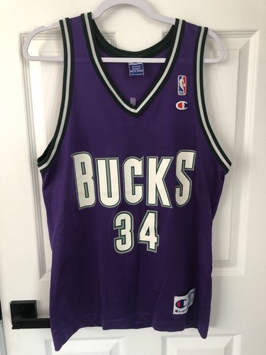 Vintage Ray Allen Milwaukee Bucks Champion NBA Jersey- Pristine Medium Size 40 - 第 1/5 張圖片