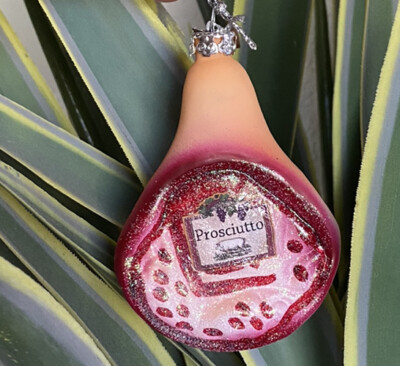 Prosciutto Glass Ornament Ham Pork Pig Meat Food Wine Winery Italy Italian Rome