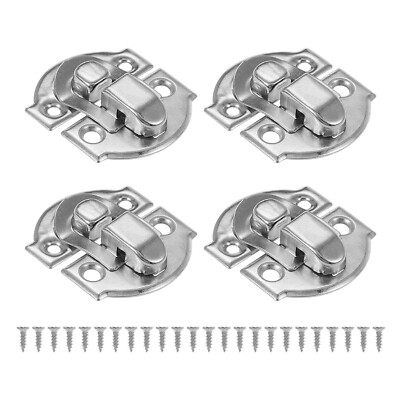 4 Pack Small Metal Vintage Box Toggle Latch with Mounting Screw, Silver