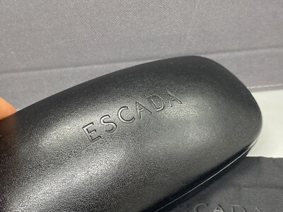 Escada Sunglasses Case Hard Shell Black Large Vegan Faux Leather
