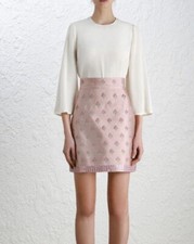 💗 BNWT Zimmermann karmic stamp embroidered skirt size 0 RRP $995 💗