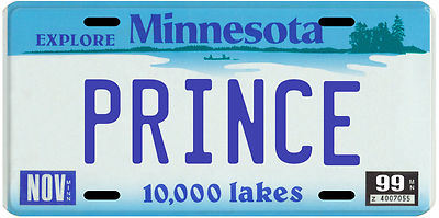 Prince Minnesota Souvenir 1999 License Plate