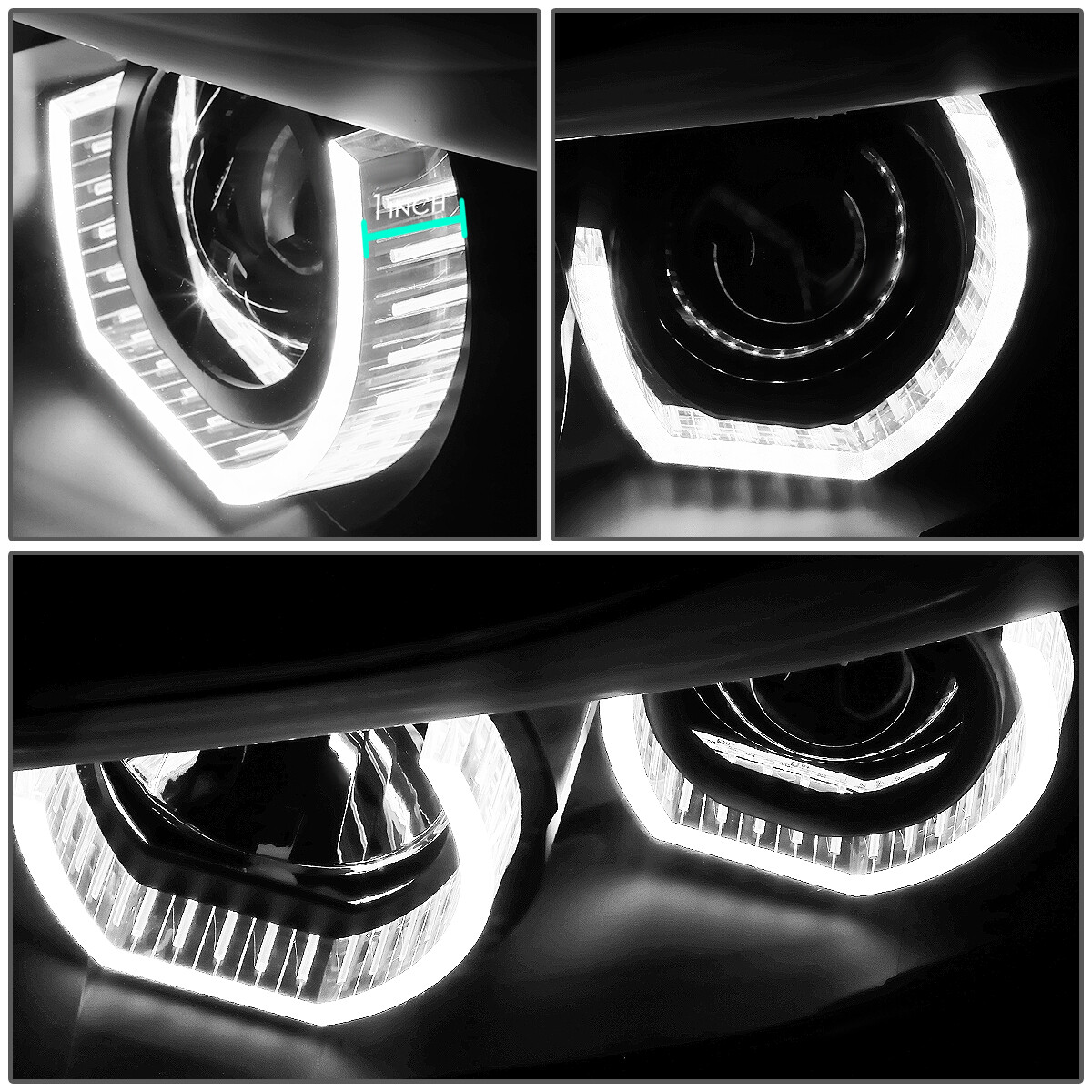 [LED UHALO]FOR 0912 BMW 3SERIES E90 BLACK HOUSING PROJECTOR HEADLIGHT LAMPS eBay