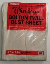 5 X PRODEC WINDSOR BOLTON TWILL100% COTTON DUST SHEET  CLOSE WEAVE PROFESSIONAL 