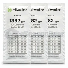 3x 20ml 1382 ppm TDS Calibration Solution, milwaukee/m10032/hanna/hi70032