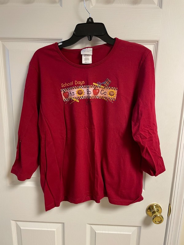 Ladies long sleeve shirt Sonoma large School Days