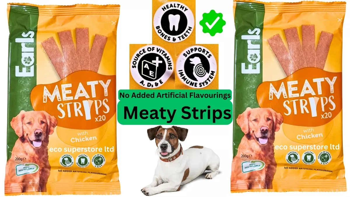 Dog Meaty Strips with Chicken Earls Healthy Tasty NO Artificial Flavouring