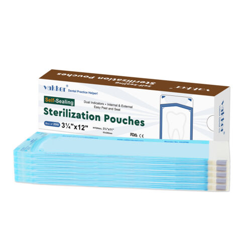 1000 3.25" x 12" Self Sealing Dental Sterilization Pouches Autoclave Bags - Picture 3 of 6
