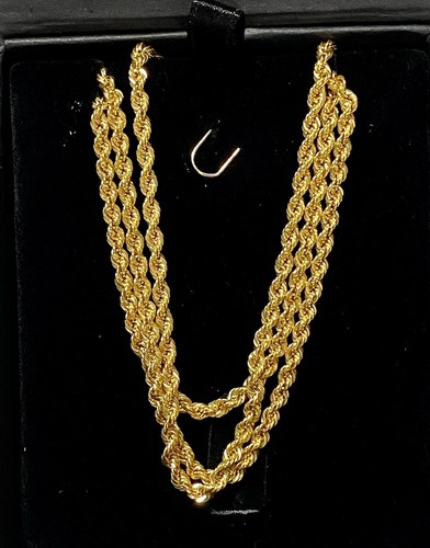 Saudi Gold ROPE Chain Necklace 