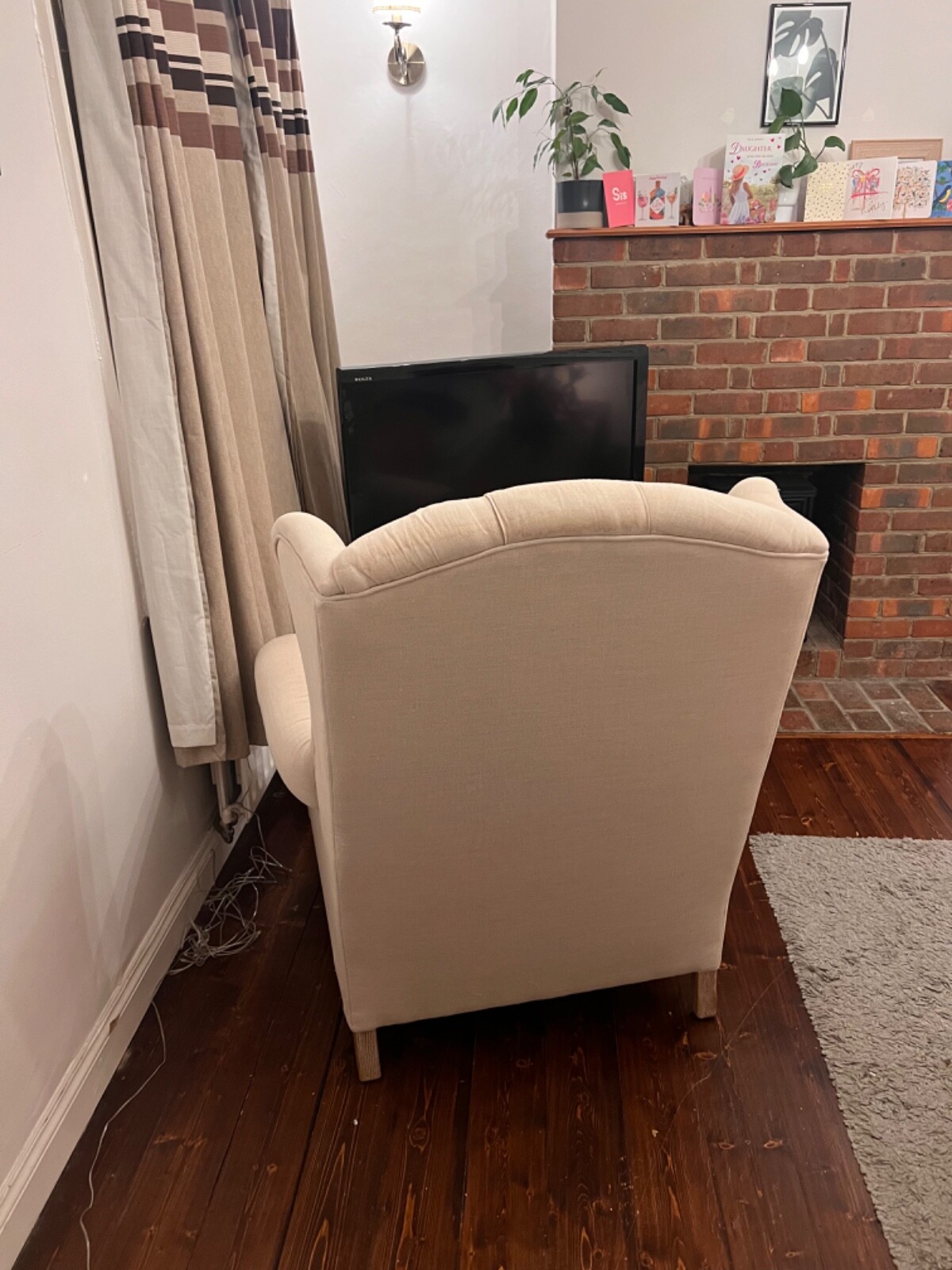 2 X high wingback armchairs used eBay