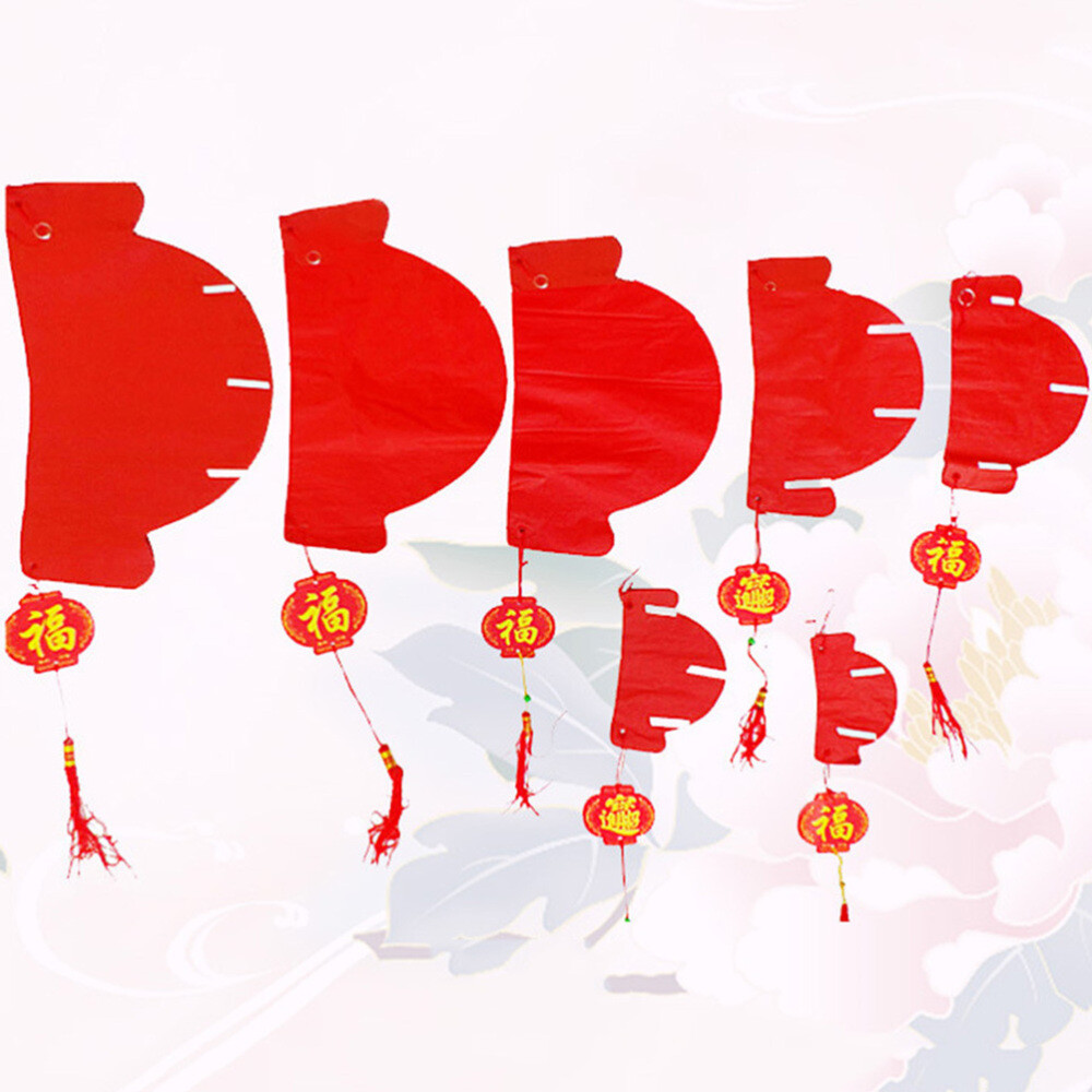 3x Party Paper Lanterns Chinese New Year Lanterns Red Chinese Paper