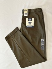Dockers Grey Comfort Khaki Pleated Relaxed Fit Pant Size W36 X L34