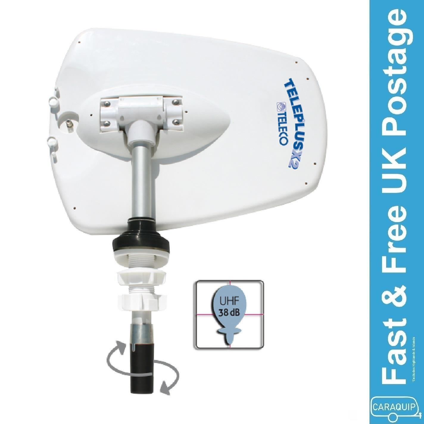 Teleco TV Antenna Teleplus X2/39U c/w Pole and Amplifier Caravan