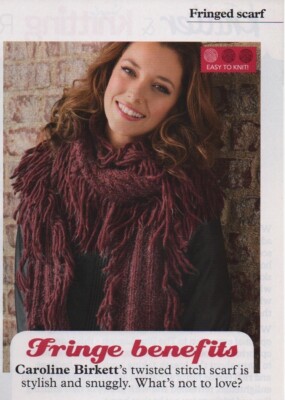 FRINGE BENEFITS SCARF Knitting Patterns- ROWAN COCOON CHUNKY