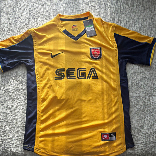 Nike Arsenal The Gunners Thierry Henry #14 Soccer Jersey Yellow/Navy Men’s XL