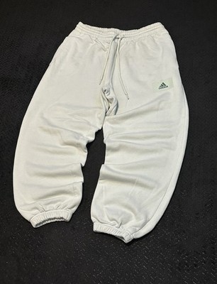 Adidas Off-White/Neaon Green Baggy Sweatpants