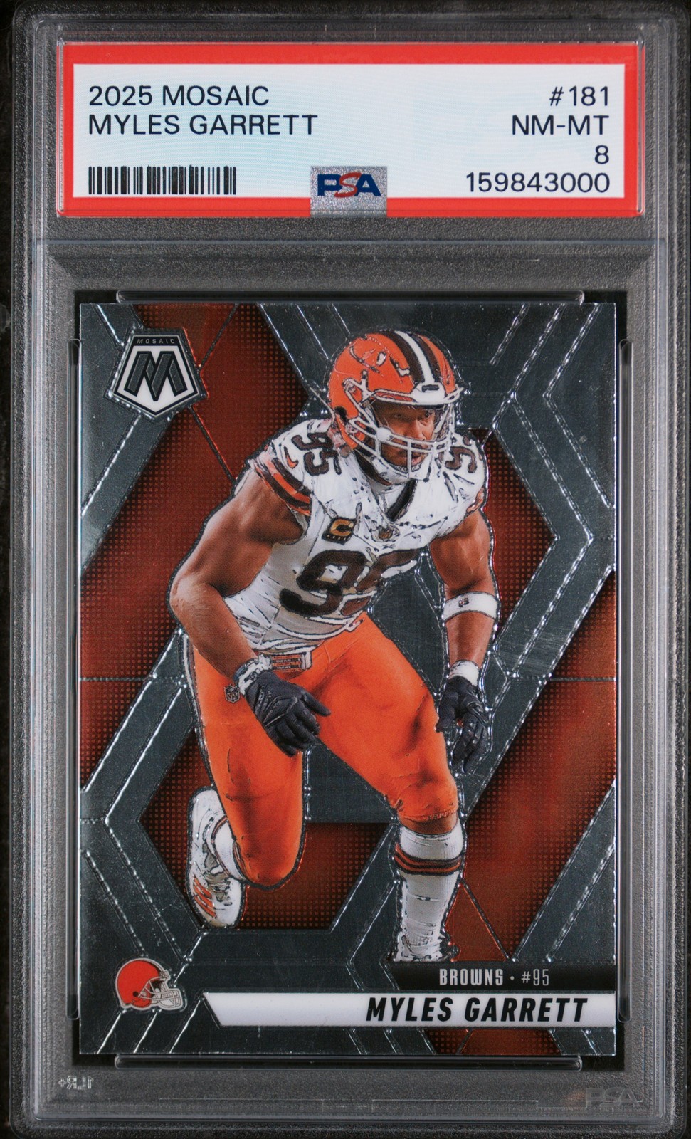 2025 PANINI MOSAIC #181 MYLES GARRETT PSA 8