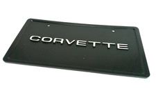 Chevrolet Corvette Chrome Lettered Black Front License Plate Gm Licensed