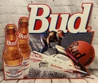 Vintage Budweiser Beer Jet Ski Sign Wave Runner Tin Metal 1994 Embossed