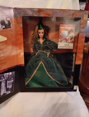 1994 Barbie As Scarlett O'Hara Hollywood Legends Collection Dark Green Dress 
