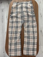 BURBERRY Children  s Age 14  Nova Check Trousers Pants 100 Linen