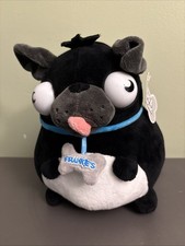 Juguete suave Pug & Frenchie mediano de peluche negro nuevo Pug Life ojos abultados