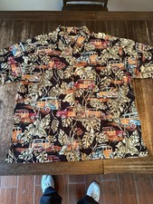 Koko Island Hawaiian Shirt XXL Woody Wagon Surf Car Aloha USA