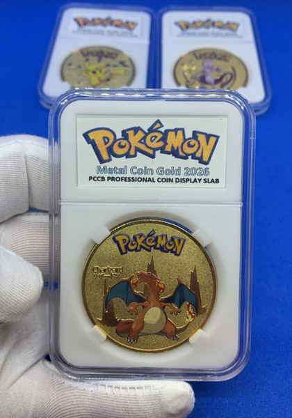 MONEDA ORO POKEMON - METAL COIN GOLD 2026 - PCCB PROFESSIONAL COIN DISPLAY SLAB