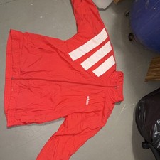 adidas Originals 80 s Men's Track Jacket Red White Full Zip Vintage XL