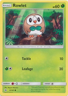 Rowlet - 9/149 - Common - Lightly Played