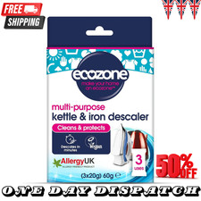 Ecozone Kettle & Iron Descaler – Limescale Remover, Vegan, 3 Sachets
