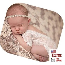 Fashion Cute Newborn Baby Girls Photography Props Lace Romper headband