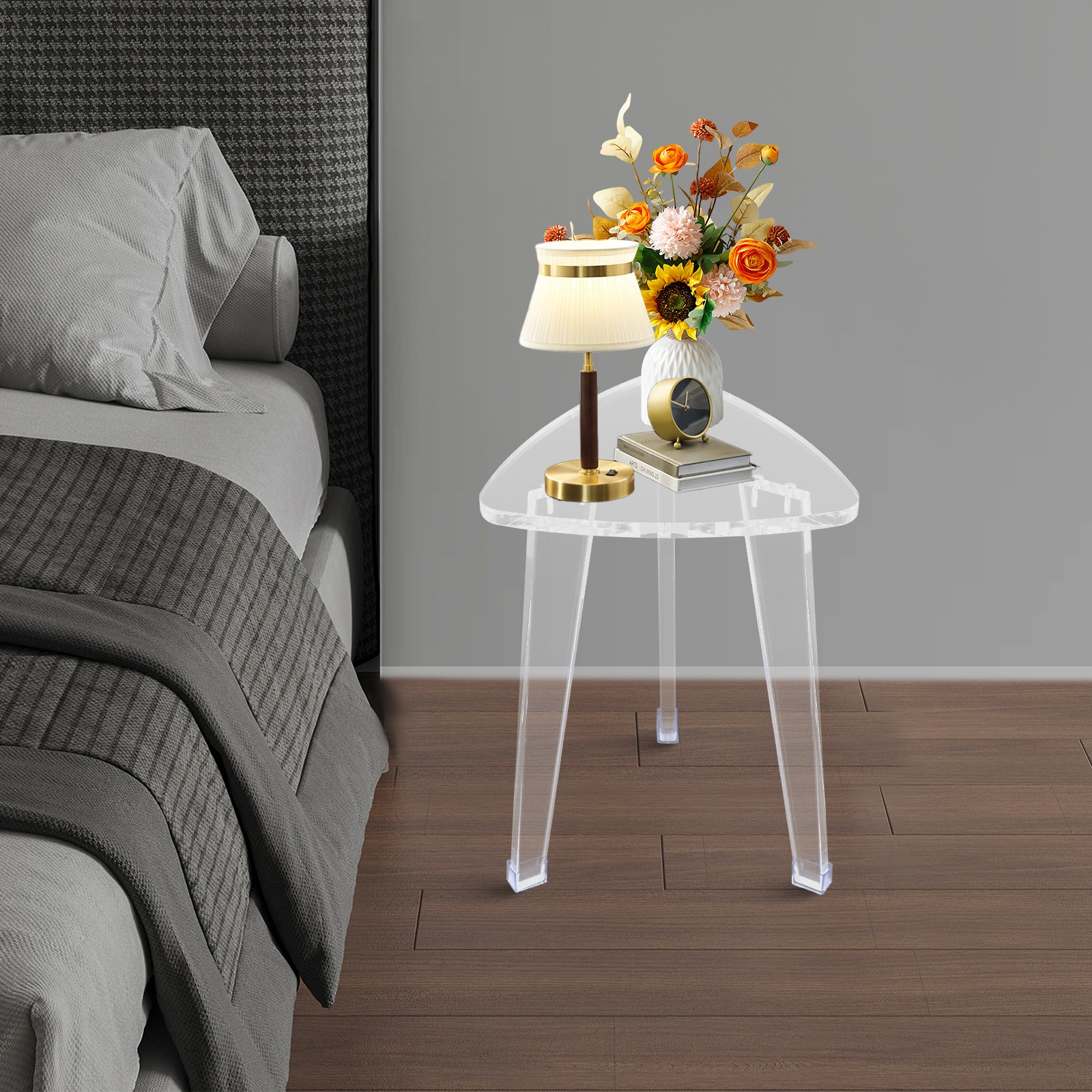 Acrylic Corner Stool Acrylic Storage Shelf Multifunction Acrylic Stool Clear
