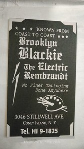 Brooklyn Blackie business tattoo business cards