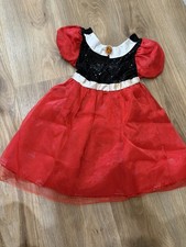 Disney Minnie Mouse Dress Costume Toddler w/ Ears Headband XS 4/5
