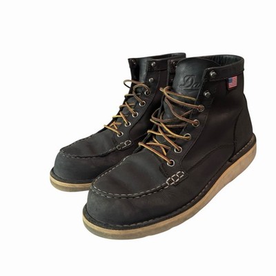 Danner Bull Run Moc Toe Men's 6'' Leather Steel Safety Work Boots Black Size 9