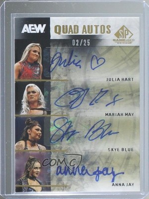 2025 SP Game Used AEW Quad Achievement 2/25 Julia Hart Skye Blue Auto 6kv
