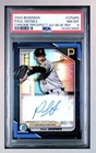 2024 BOWMAN CHROME AUTO CHROME PROSPECT AU-BLUE REF PAUL SKENES PSA 8 52/150