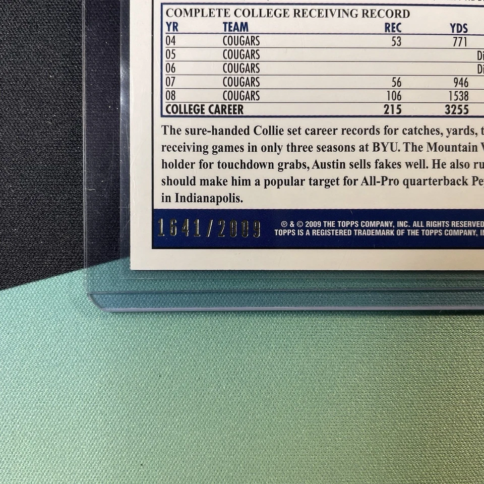 2009 Topps - Austin Collie #339 Gold /2009 (RC) (Indianapolis Colts) - Image 3 of 4