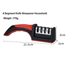 4 Stage Kitchen Knife Sharpener Manual Hand Held Sharpening Tool Black